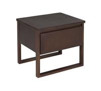 1 Drawer Bedside Table GIULIA Pine Wood Dark Brown