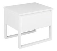 Beliani 1 Drawer Bedside Table GIULIA Pine Wood White, White