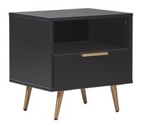 Beliani 1 Drawer Bedside Table INDIO Black, Black