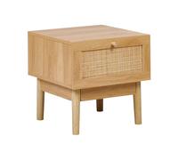 1 Drawer Bedside Table Light Wood NIVO