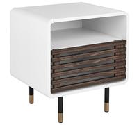 Beliani 1 Drawer Bedside Table RIFLE White, White