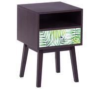 Beliani 1 Drawer Bedside Table RODES Dark Brown