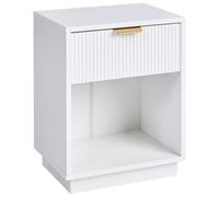 Beliani 1 Drawer Bedside Table SUMMERVILLE White, White