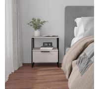 1 Drawer Bedside Chest Table Sandstone Open Shelf FWStyle Beige One Size