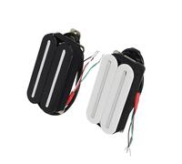 1 Dual Track Ceramic Pickup Electric Guitar Neck Position Bk/white(Black)