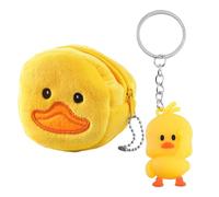 1 Duck Coin Purse and 1 Duck Pendant, Cute Coin Purse, Cartoon Plush Coin Purse, Children's Mini Storage Bag