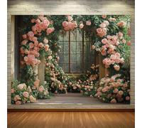 1 elegant floral wedding arch background painting 210X150cm