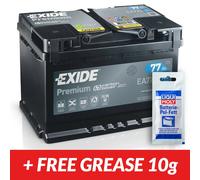 1 Exide EA770 Premium 77Ah 760CCA 12v Type 067 096 Car Battery + Clamp Grease
