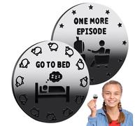 1 extra play time for bed coin, go to bed coin - Gamer decision making coin gift, double-sided new coins for game lover,1 more game/time to go to bed and 1 more episode/bed go to bed