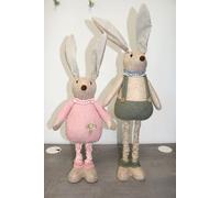 1 Fabric Easter Bunny Decorative With Teleskopbeinen 70cm Shabby Figurine