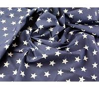 1 Fat Quarter | Navy Blue Polycotton with White Stars Quality Fabric **Free UK Post** 25mm Stars Japanese Qkt 4000 Poly Cotton Material Dark Blue Colour Color Dressmaking Shirts Clothes Crafts
