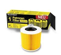 1 Filter for Kärcher Vacuum Cleaner [WD3, WD2, WD1, MV3, MV2, A, K, KNT, NT, SE, VC] - Replaces 6.414-552.0 - 1 Round Filter + 1 Locking Screw for Fine Dust & Odour Protection