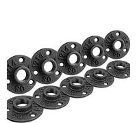 1" Floor Flange, Home TZH Malleable iron Pipe Fittings for Industrial vintage style, Flanges with Threaded Hole for DIY Project/Furniture/Shelving Decoration (10 Pack)