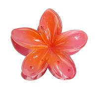 1 Flower Hair Clip, Nonslip Claw Clips Strong Hold Hawaiian Clip Grips Women Bright Color Purple, Magenta, Coral, Tangerine, Yellow, Red, Light Blue