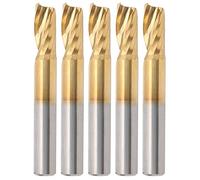 1 - Flute CNC Spiral Router Bits | 5Pcs Ti - Plated End Mills for Aluminum/Copper/Brass | High - Speed Steel Milling Cutter 6x12x50mm
