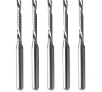 1 Flute Down Cut Router Bits CNC End Mill Milling Cutter Tool Sets, 1/8" Shank Solid Carbide CNC Bits Spiral Router Milling Cutters for Acrylic MDF Engraving Carving 5 Pcs