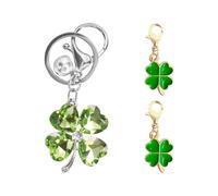 1 Four-Leaf Clover Keychain Pendant and 2 U Disk Pendants, Lucky Meaning, Fresh Green, Compact and Portable, Suitable for Daily Use of Keys and Coin Purses.