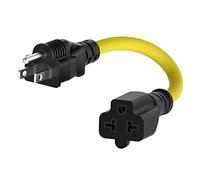 1-FT 15 Amp Household AC Plug to 20 Amp T Blade Adapter Cable 12AWG Nema 5-15P to 5-20R,5-15P to 6-15R/20R 20-Amp to 15-Amp Plug-Adapter Cord,Heavy Duty 15A 125V to 20A 250V Extension-Cord