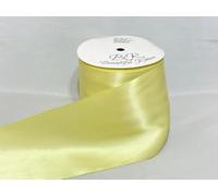 1 Full Roll Reel 100mm Satin Ribbon Lemon Light Yellow Double Sided 100 mm 10cm 4" 4 Inch