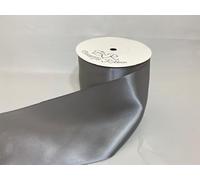 1 Full Roll Reel 100mm Satin Ribbon Smoky Dark GreyFuchsia Dark Pink Double Sided 100 mm 10cm 4" 4 Inch