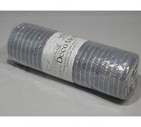 1 Full Roll Reel 25cm x 9.1 metres Metallic Silver Deco Mesh Waterproof Netting Decomesh Ruffle Wreaths ELEGANZA