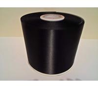 1 Full Roll Reel of 100mm Black Satin Ribbon x 50 metres Single Sided 100 mm 10cm 4" Sash
