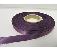 1 Full Roll Reel of 10mm Satin Ribbon x 25 metres Amethyst Dusky Purple Double Sided 10 mm 1cm