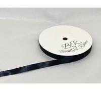 1 Full Roll Reel of 10mm Satin Ribbon x 25 metres Black Double Sided 10 mm 3/8" 1cm
