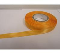 1 Full Roll Reel of 10mm Satin Ribbon x 25 metres Marigold Dark Yellow Double sided 10 mm 1cm