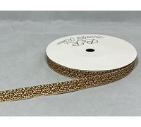1 Full Roll Reel of 10mm Woven Grosgrain Ribbon x 20 metres Giraffe Animal Print Pattern Cream Brown 10 mm 1cm