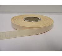 1 Full Roll Reel of 10mm x 20 metres Grosgrain Ribbed Ribbon Cream Double Sided 10 mm 3/8" 1cm