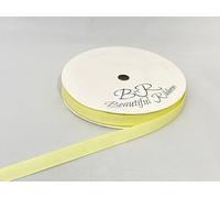 1 Full Roll Reel of 10mm x 20 metres Grosgrain Ribbed Ribbon Lemon Light Yellow Double Sided 10 mm 3/8" 1cm