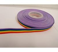 1 Full Roll Reel of 10mm x 20 metres Rainbow Ribbon Multi Coloured Gay Pride Colour Stripe Double Sided LGBT 10 mm 1cm