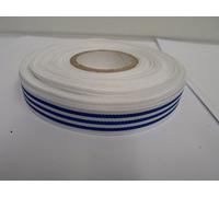 1 Full Roll Reel of 15mm x 20 metres Grosgrain Stripe Ribbon White and Royal Blue Deck Chair Stripe Double Sided Ribbed 15 mm 5/8" 1.5cm