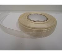 1 Full Roll Reel of 15mm x 25 metres Cream Sheer Organza Ribbon Double Sided 15 mm 1.5cm