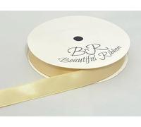 1 Full Roll Reel of 15mm x 25 metres Satin Ribbon Buttermilk Cream Double Sided 15 mm 5/8" 1.5cm