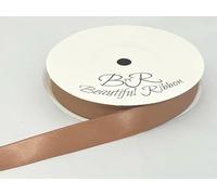 1 Full Roll Reel of 15mm x 25 metres Satin Ribbon Chipmunk Soft Light Brown Double Sided 15 mm 5/8" 1.5cm