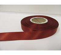 1 Full Roll Reel of 15mm x 25 metres Satin Ribbon Rust Dark Brown Double Sided 15 mm 1.5cm