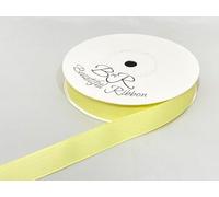 1 Full Roll Reel of 16mm x 20 metres Grosgrain Ribbed Ribbon Lemon Light Yellow Double Sided 16 mm 5/8" 1/4" 1.6cm