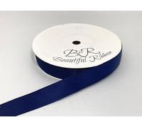 1 Full Roll Reel of 16mm x 20 metres Grosgrain Ribbed Ribbon Navy Dark Blue Double Sided 16 mm 5/8" 1/4" 1.6cm