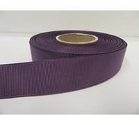 1 Full Roll Reel of 22mm x 20 metres Grosgrain Ribbed Ribbon Dark Plum Purple Double Sided 22 mm 2.2cm