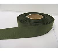1 Full Roll Reel of 22mm x 20 metres Grosgrain Ribbed Ribbon Olive Dark Green Double Sided 22 mm 2.2cm