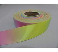 1 Full Roll Reel of 25mm Light Pastel Rainbow Unicorn Satin Ribbon x 25 metres Print one Side Gradient Shimmer Multicoloured 25 mm 2.5cm