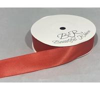 1 Full Roll Reel of 25mm Satin Ribbon 25 metres Dusky Burnt Orange Double Sided 25 mm 2.5cm