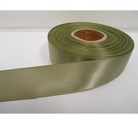 1 Full Roll Reel of 25mm Satin Ribbon 25 metres Moss Dusky Sage Green Double Sided 25 mm 2.5cm