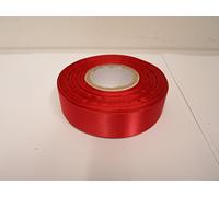 1 Full Roll Reel of 25mm Satin Ribbon 25 metres Ruby Dark Red Double Sided 25 mm 2.5cm