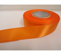 1 Full Roll Reel of 25mm Satin Ribbon 25 metres Tangerine Light Orange Double Sided 25 mm 2.5cm
