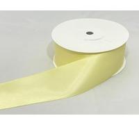 1 Full Roll Reel of 38mm Satin Ribbon x 25 metres Double Sided 38 mm 3.8cm Lemon Yellow)