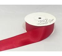 1 Full Roll Reel of 38mm Satin Ribbon x 25 metres Ruby Dark Red Double Sided 38 mm 3.8cm 1.5" 1.5 Inch