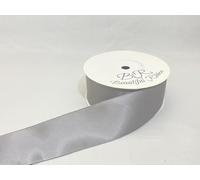 1 Full Roll Reel of 38mm Satin Ribbon x 25 metres Smoky Dark Silver Dark Grey Double Sided 38 mm 3.8cm